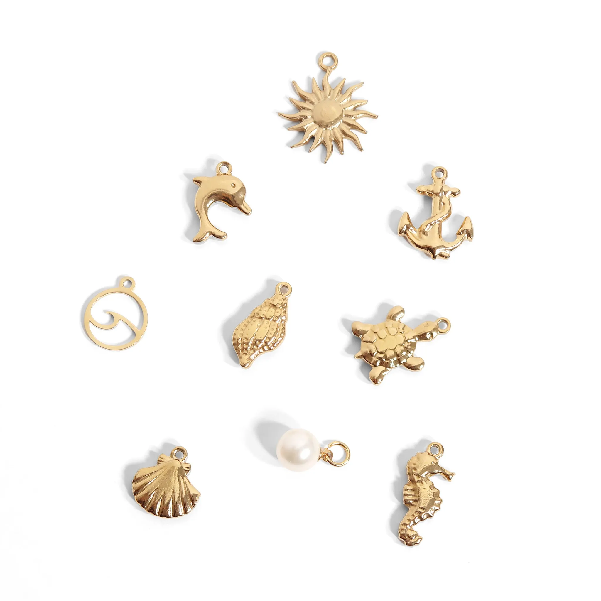 18K Gold PVD Stainless Steel Conch Seashell Charm / PDL0098