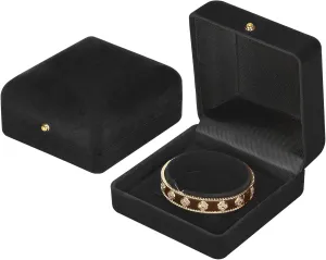 2 Pieces Velvet Bracelet Necklace Gift Box, Jewelry Bangle Holder Box, Bracelet Necklace Display Storage Case for Women Girl (Black)