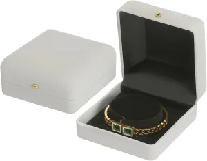 2 Pieces Velvet Bracelet Necklace Gift Box, Jewelry Bangle Holder Box, Bracelet Necklace Display Storage Case for Women Girl (Grey)