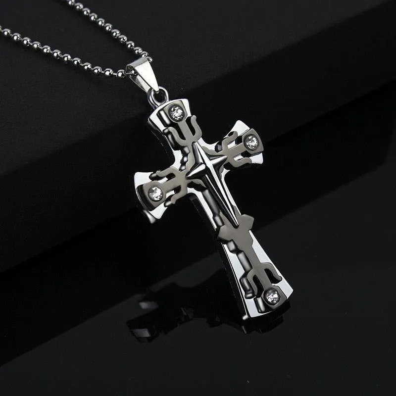 2023 Fashion New Black Rectangle Pendant Necklace for Men