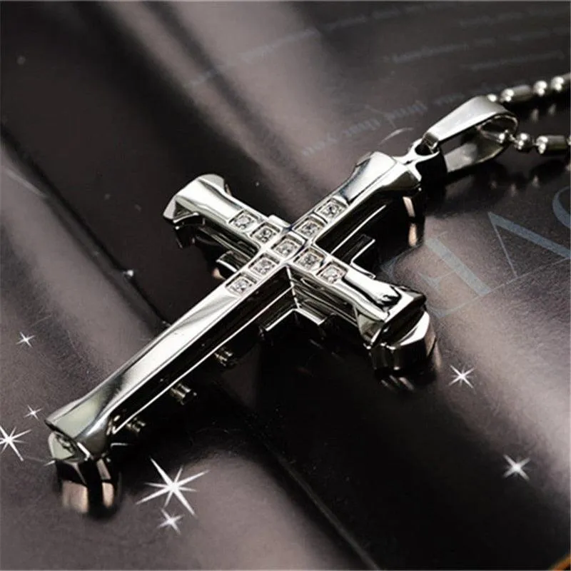 2023 Fashion New Black Rectangle Pendant Necklace for Men