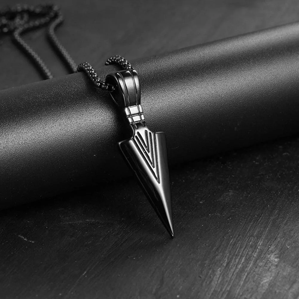 2023 Fashion New Black Rectangle Pendant Necklace for Men