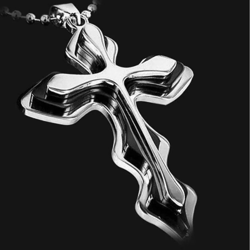 2023 Fashion New Black Rectangle Pendant Necklace for Men