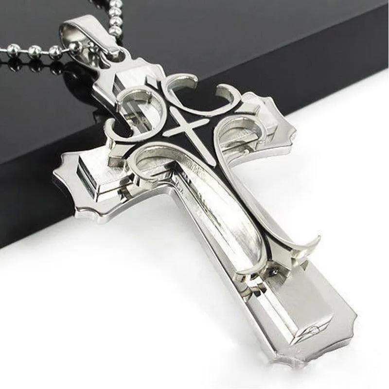 2023 Fashion New Black Rectangle Pendant Necklace for Men