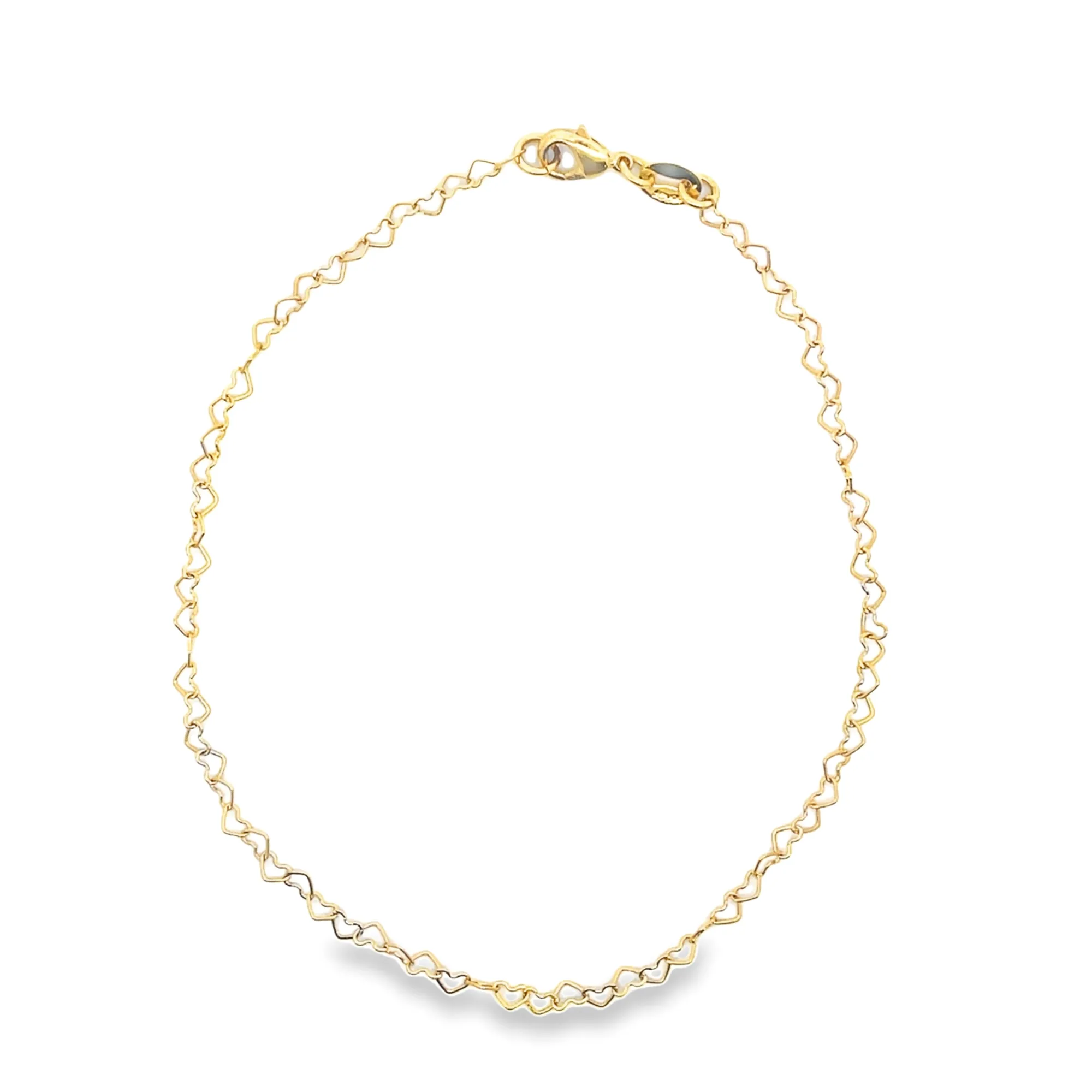 2mm Round Heart Link Shape Anklet (I413/E9)