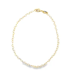 2mm Round Heart Link Shape Anklet (I413/E9)