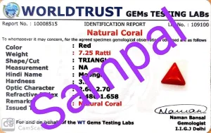 6.25 Carat Natural Moonga Coral Pendant/Necklace For Women's