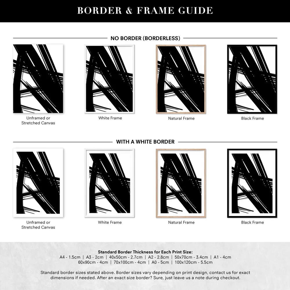 Abstract Bold Lines in Black & White I - Art Print