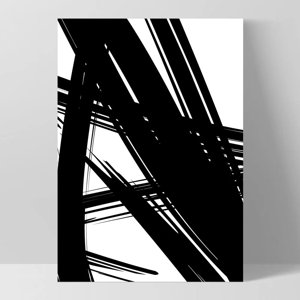Abstract Bold Lines in Black & White I - Art Print
