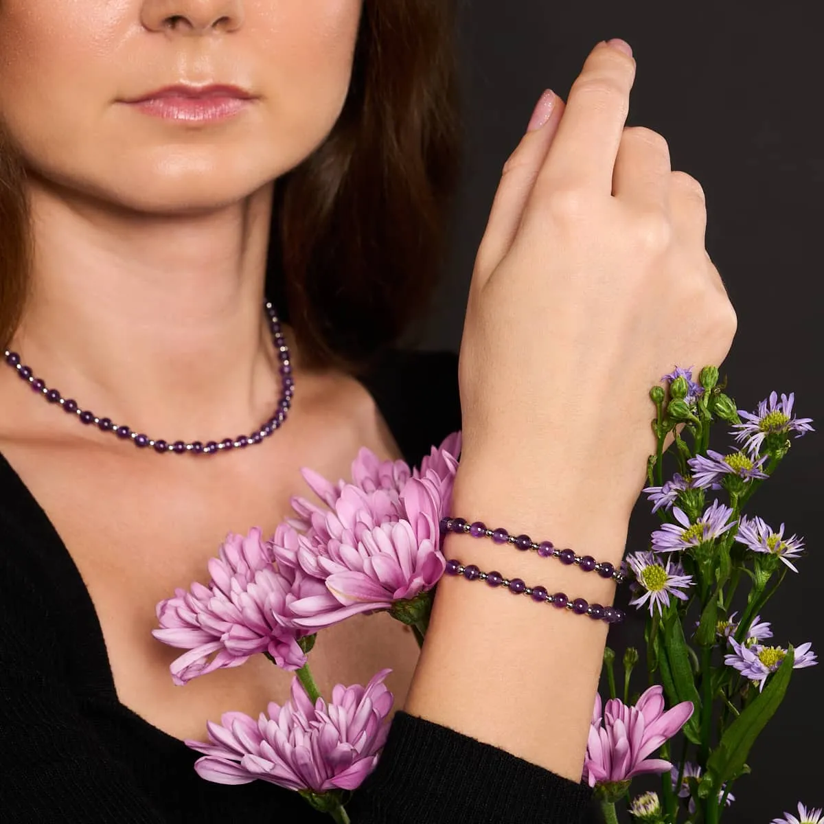 Amethyst x White Gold | Boho Gem Wrap