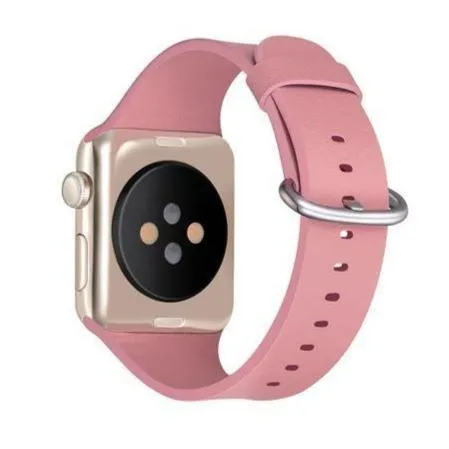 Apple Watch Minimalist simple leather band, silver buckle gift for men women girl, iwatch bracelet 3 4 5 6 38/40mm 42/44mm - US Fast Shipping