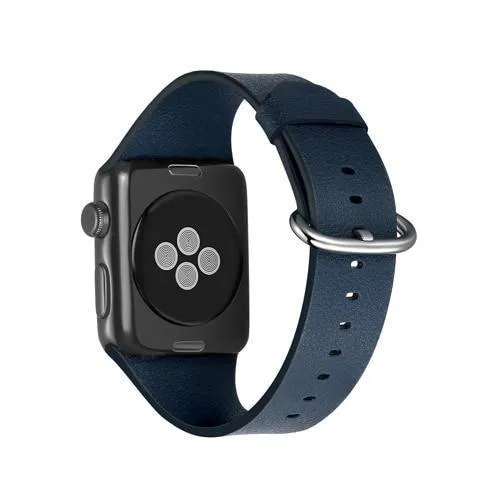 Apple Watch Minimalist simple leather band, silver buckle gift for men women girl, iwatch bracelet 3 4 5 6 38/40mm 42/44mm - US Fast Shipping