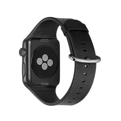 Apple Watch Minimalist simple leather band, silver buckle gift for men women girl, iwatch bracelet 3 4 5 6 38/40mm 42/44mm - US Fast Shipping