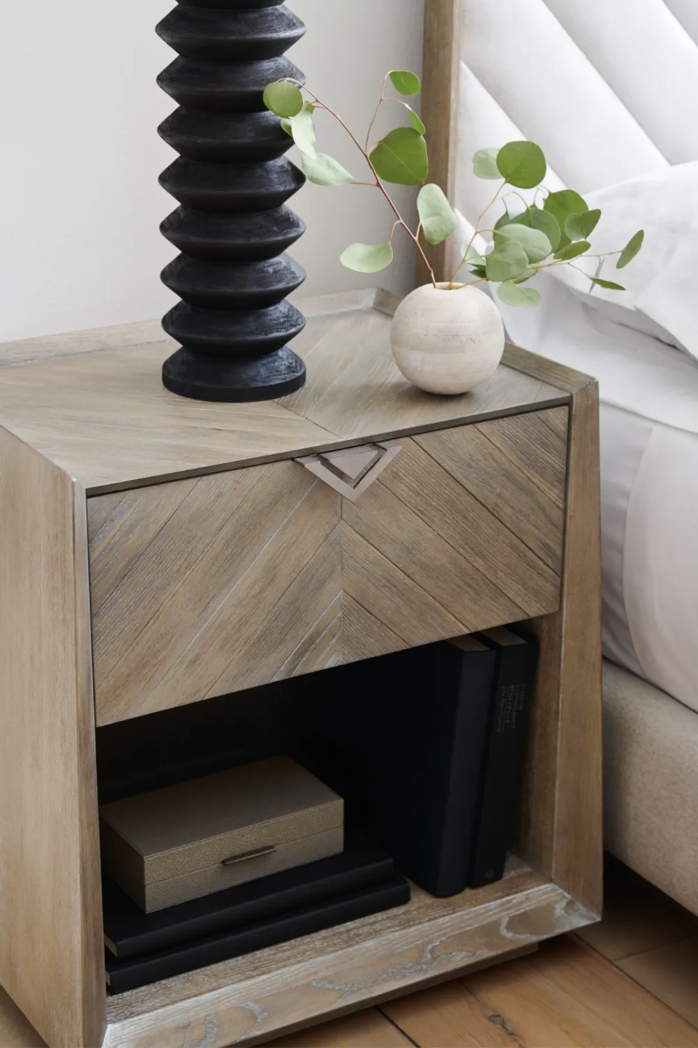 Ash Driftwood Rustic Nightstand | Caracole Earthly Delight