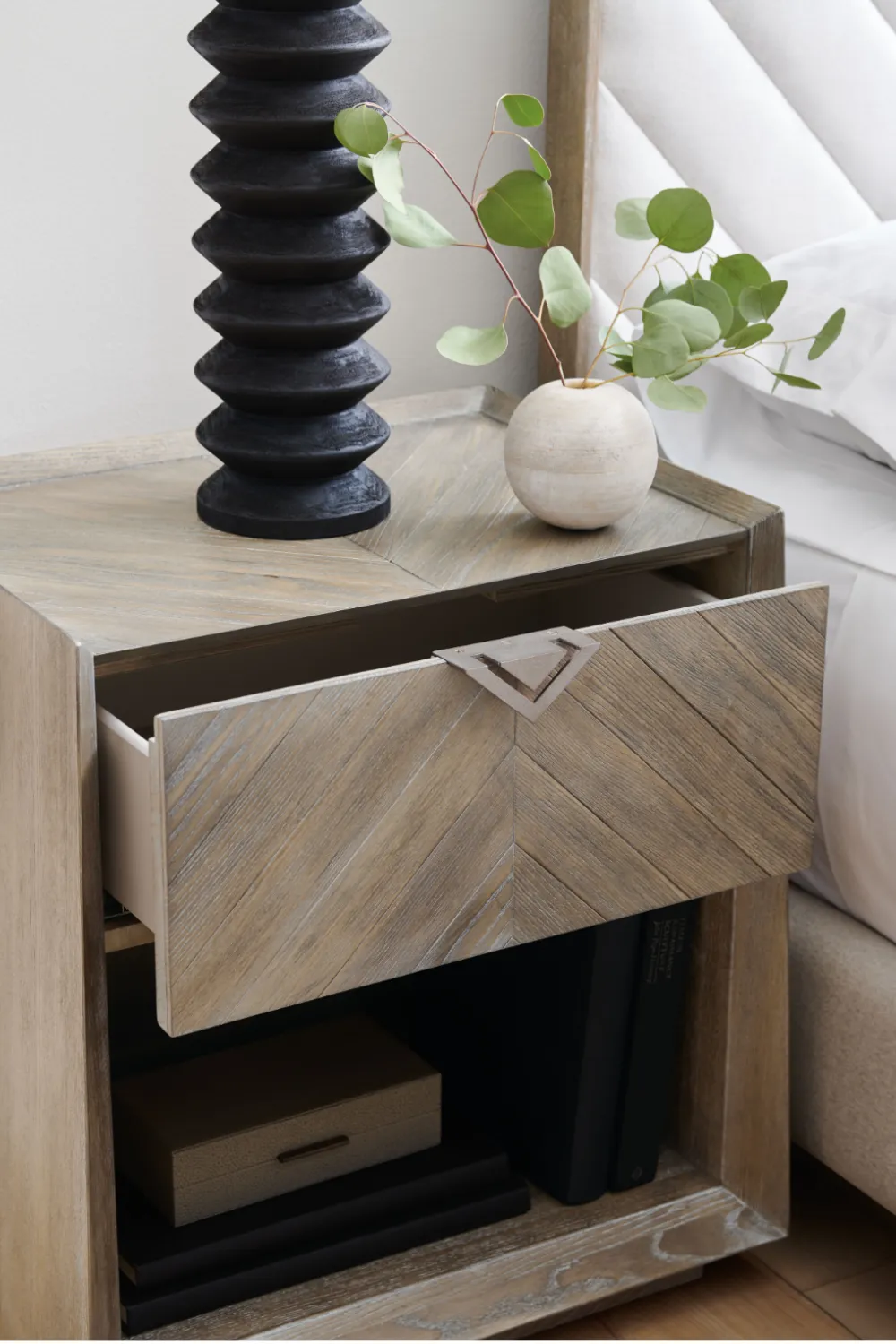 Ash Driftwood Rustic Nightstand | Caracole Earthly Delight