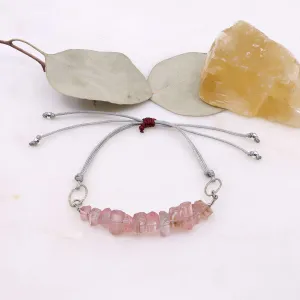 Balos Bay - Rare Pink Tourmaline Cord Bracelet