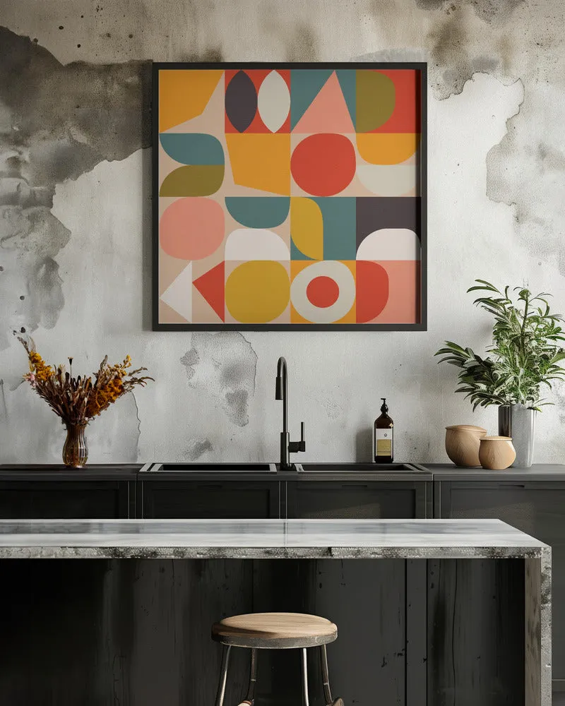 Bauhaus Modern Bold - Square Stretched Canvas, Poster or Fine Art Print