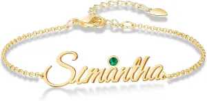 Bauma Personalized Name Bracelet or Anklet - Custom Made with Any Names for Women - Mother's Day