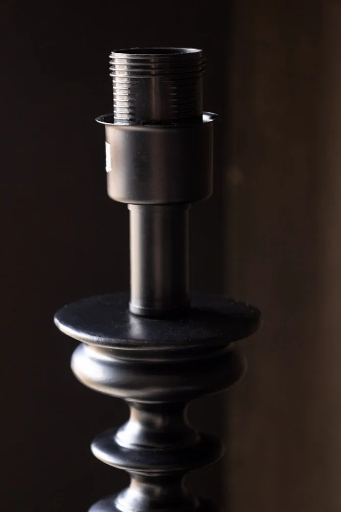 Black Resin Turned Table Lamp Base
