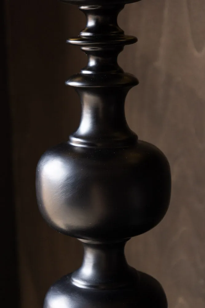 Black Resin Turned Table Lamp Base