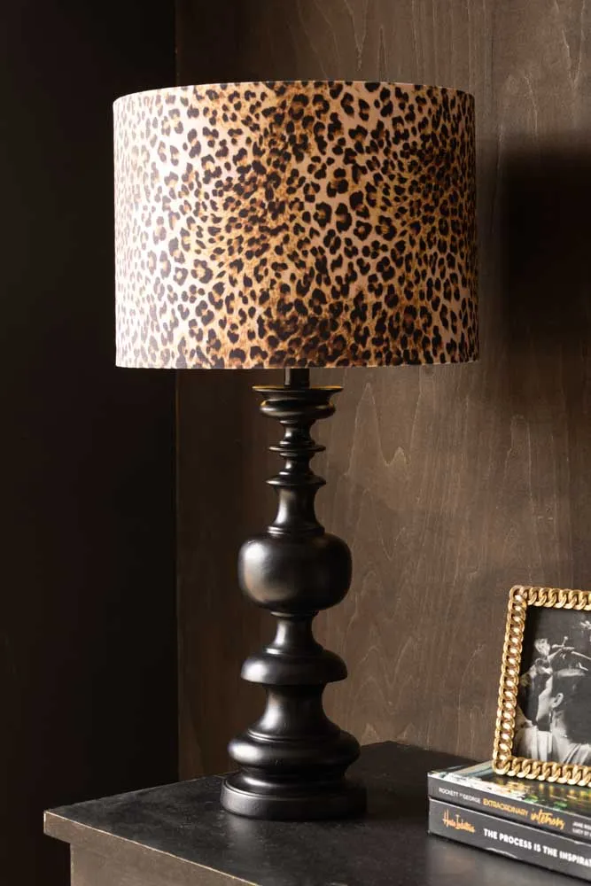 Black Resin Turned Table Lamp Base