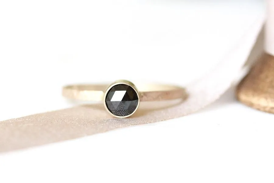 Black Rose Cut Diamond Ring