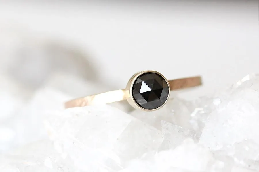 Black Rose Cut Diamond Ring