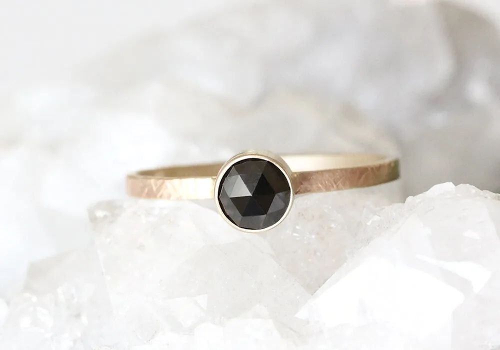 Black Rose Cut Diamond Ring