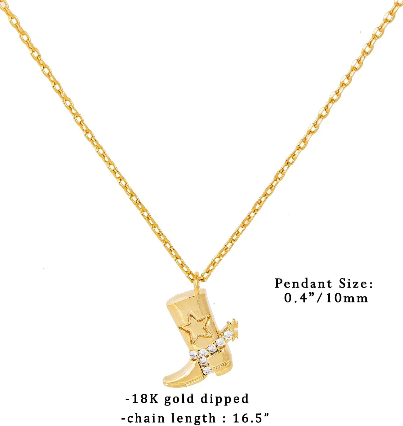 BLANK SLATE Mini Cowboy Boot Pendant Necklace