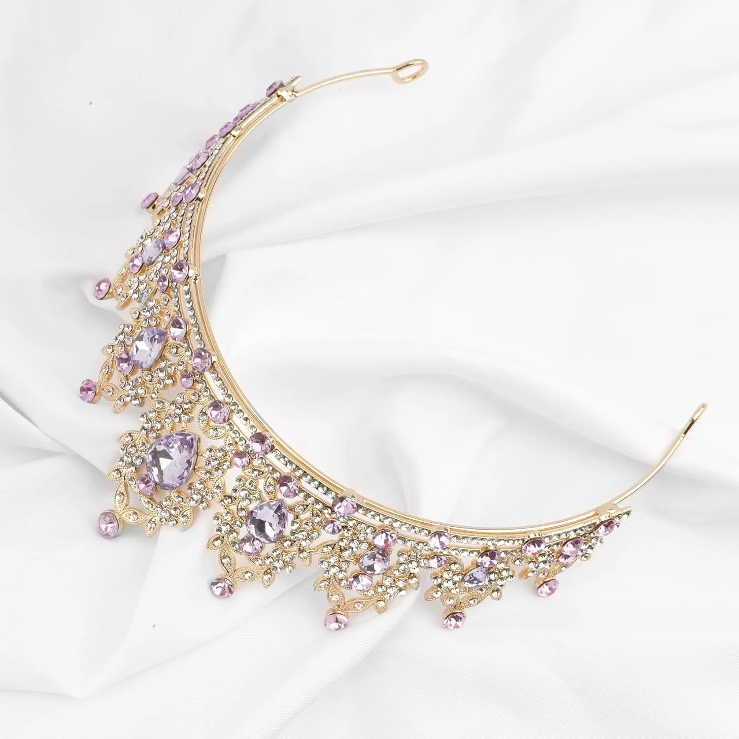 Blue Princess Tiara Crown - Crystal Quinceanera Tiara Headband for Women