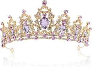 Blue Princess Tiara Crown - Crystal Quinceanera Tiara Headband for Women