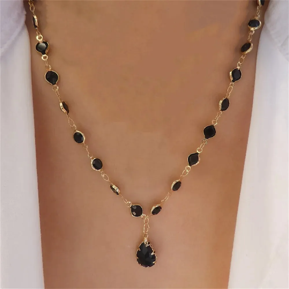 Bohemian Opal Stone Drop Necklace