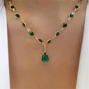 Bohemian Opal Stone Drop Necklace