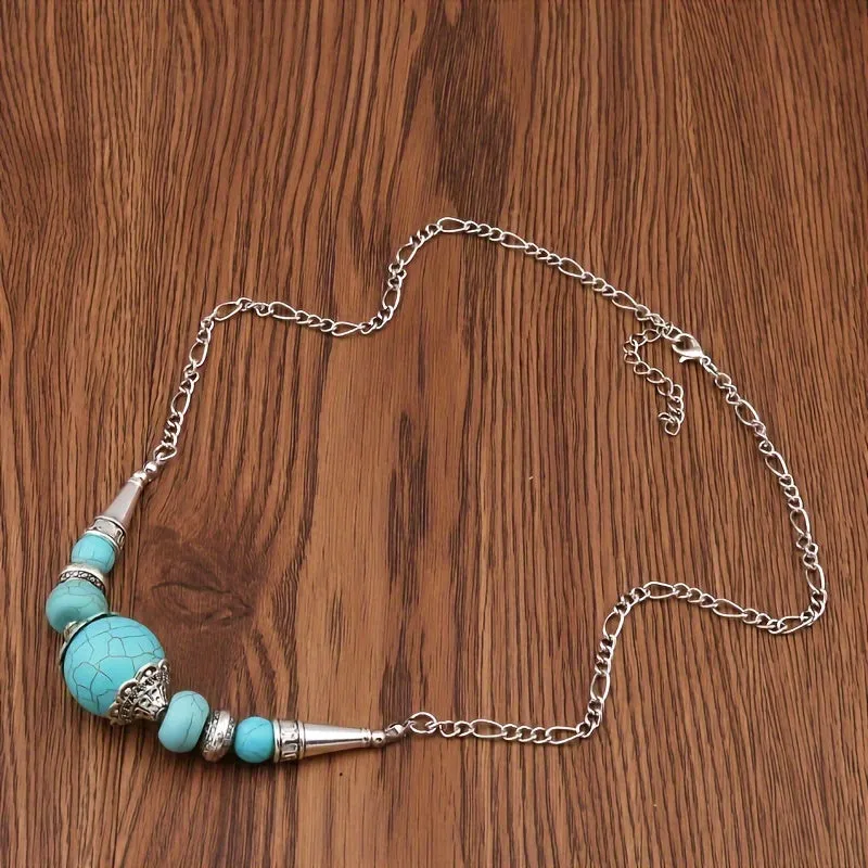 Boho Chic Turquoise Pendant Necklace for Women  Perfect Gift
