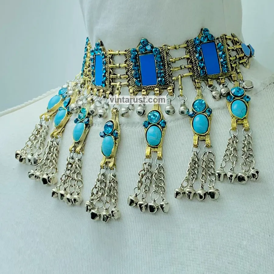 Boho Statement Collar Choker Necklace With Bells