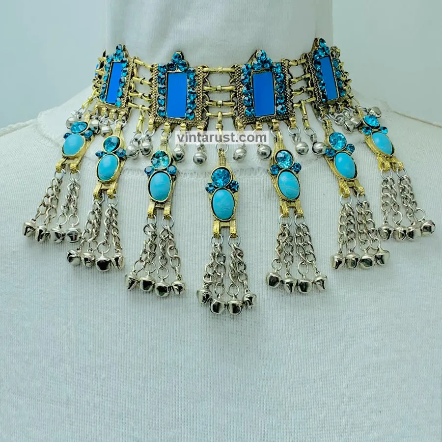 Boho Statement Collar Choker Necklace With Bells