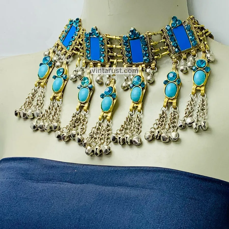 Boho Statement Collar Choker Necklace With Bells