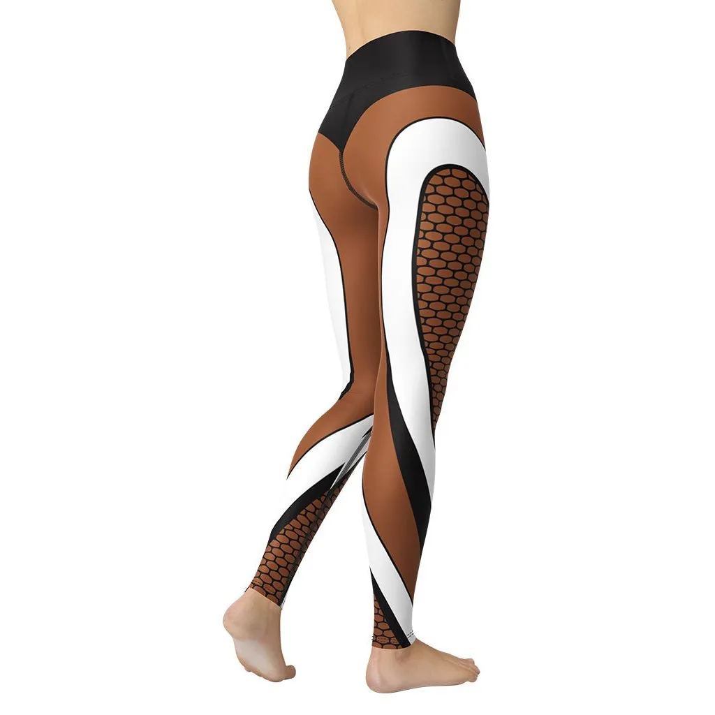 Bold Line Deep Brown Yoga Leggings