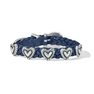 Brighton Women's French Blue Roped Heart Braid Bandit Bracelet