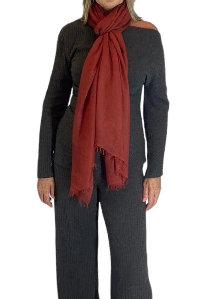 Burnt Brown Cashmere Scarf
