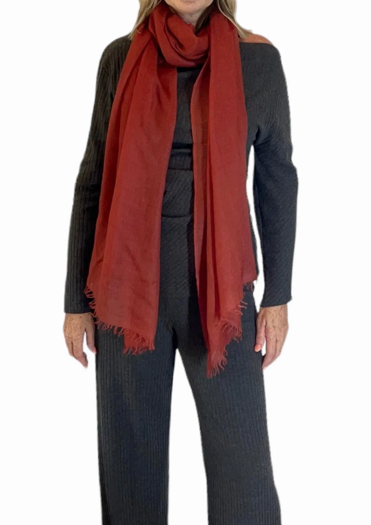 Burnt Brown Cashmere Scarf