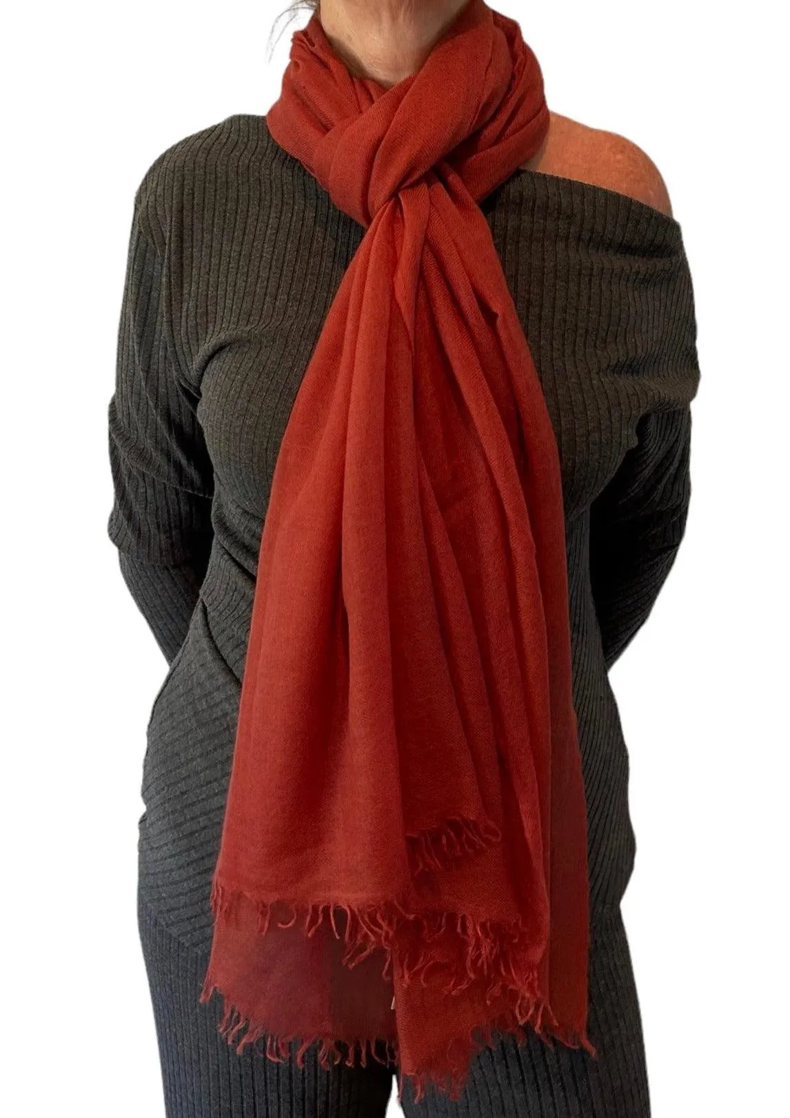 Burnt Brown Cashmere Scarf