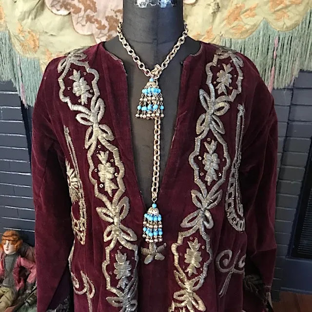 Catherin Baba Inspired Gold Tone Tassel Dangle Wrap Necklace J'Adore