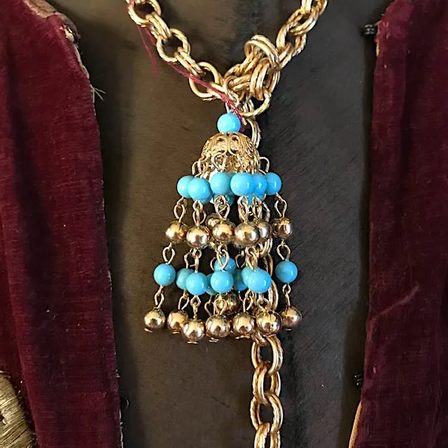Catherin Baba Inspired Gold Tone Tassel Dangle Wrap Necklace J'Adore
