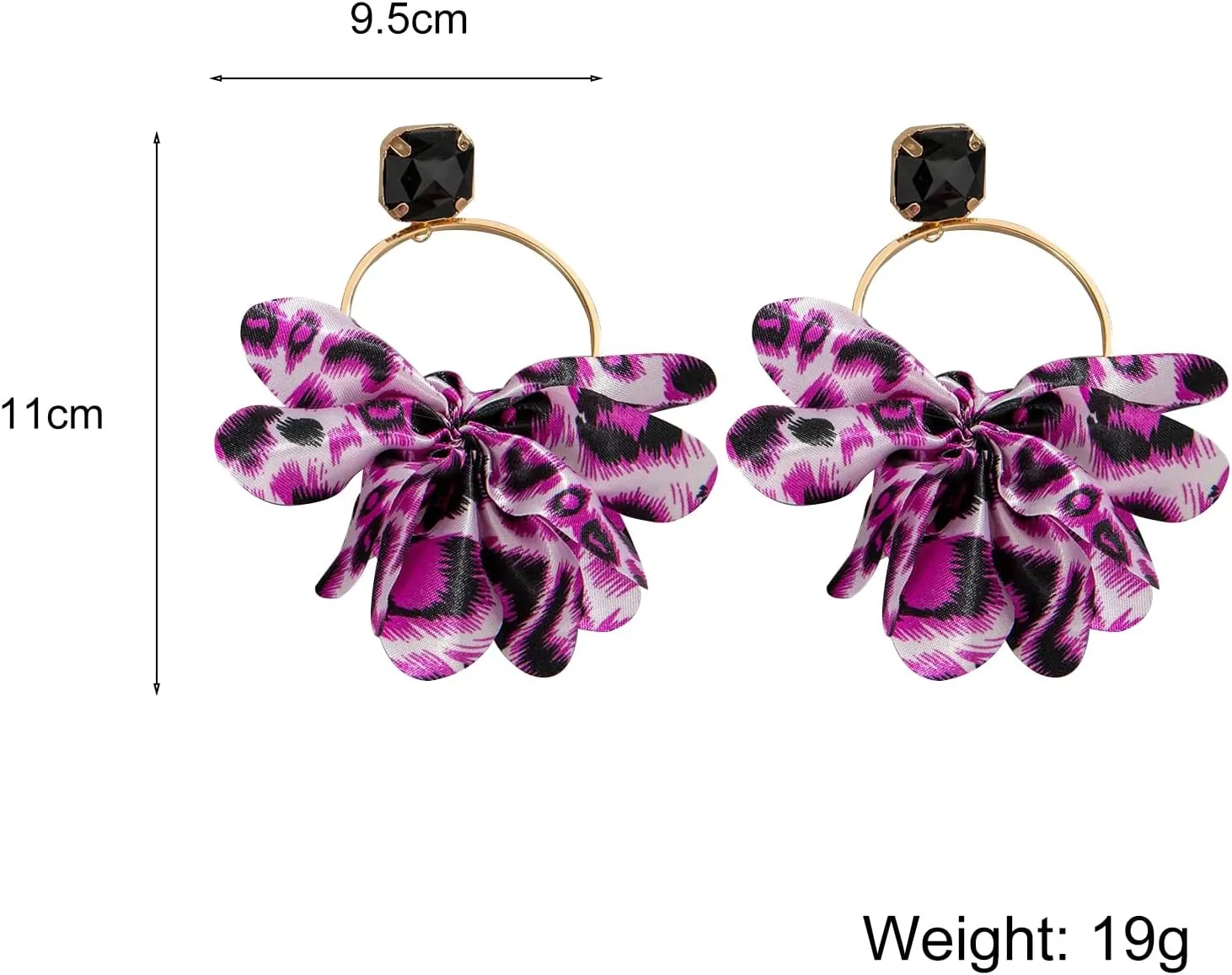 Chunky Leopard Dangle Drop Earrings for Women Statement Leopard Print 80/90s Earrings Exaggeration Cloth Costume Jewelry Gift