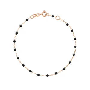 Classic Gigi Black Anklet, Rose Gold, 9.4"