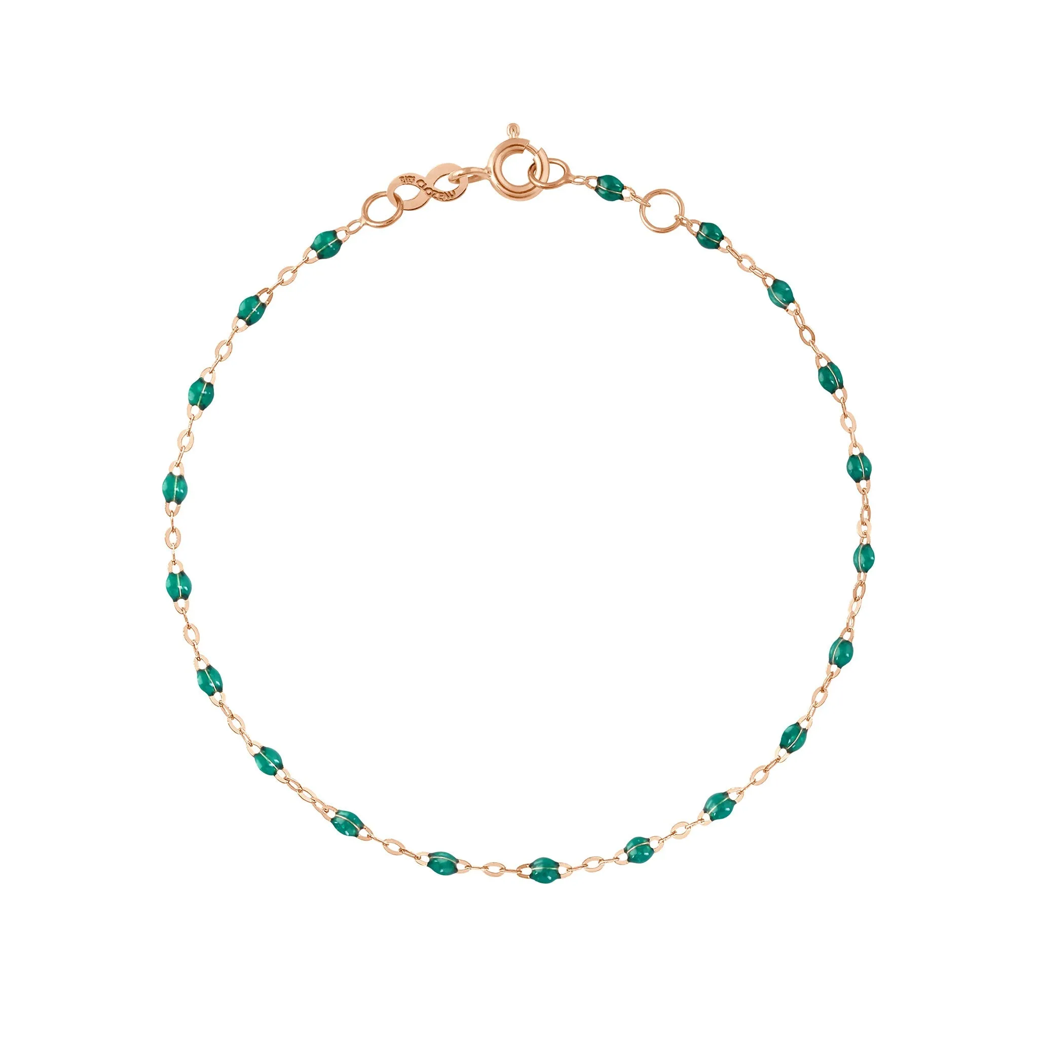 Classic Gigi Emerald Anklet, Rose Gold, 9.4"