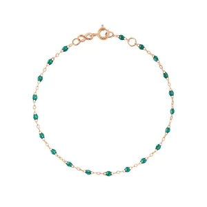 Classic Gigi Emerald Anklet, Rose Gold, 9.4"