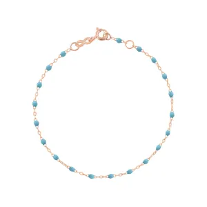 Classic Gigi Turquoise Anklet, Rose Gold, 9.4"