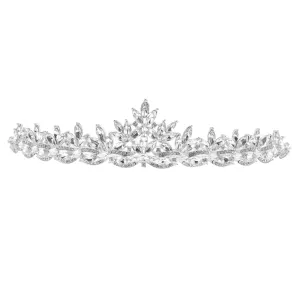 CLISPEED Sparkly Rhinestone Crown Tiara for Brides Durable Hair Jewelry for Weddings Parties and Prom Elegant Bride Hair Ornament Headband with Premium Rhinestones